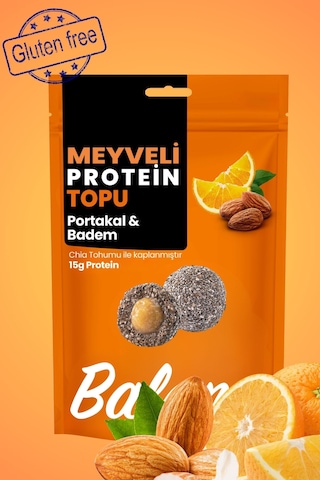 Meyveli Portakallı & Bademli Protein Topları 110gr X3 Adet