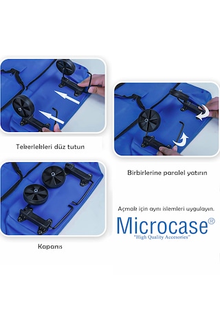 Microcase Tekerlekli Cepli Tasarım Katlanabilir Portatif Pazar Market Arabası Malzeme Çantası- Al4966 - Pembe