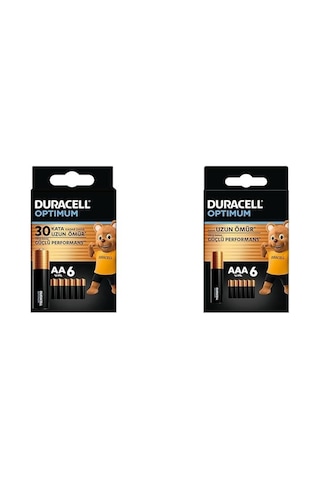 Optimum Aa Alkalin Kalem Pil 1,5 V 6'li Paket + Optimum Aaa Alkalin Kalem Pil 1,5 V 6'li Paket