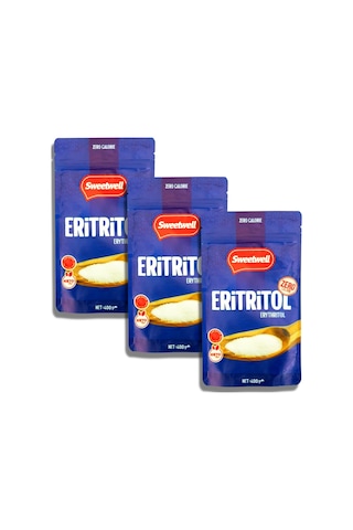 Sweetwell Eritritol Toz Tatlandırıcı Sıfır Kalori 400 Gr x 3 Adet