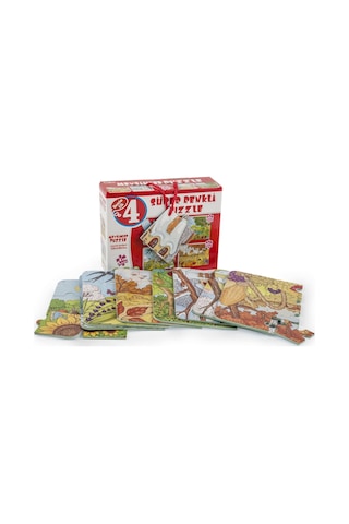 Mevsimler 4'Ü Bir Kutuda Süper Renkli Puzzle 2488