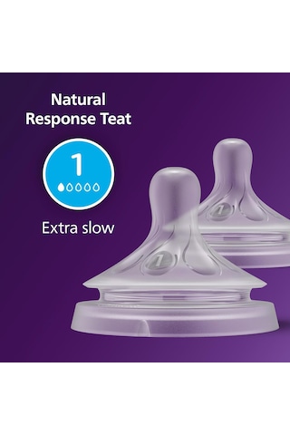 Philips Avent Natural Response 2'li Biberon Emziği, 1 Numara, 0 Ay
