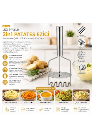 Yakut-10806 2in1 Patates Ezici Yaylı Lüx Diğer