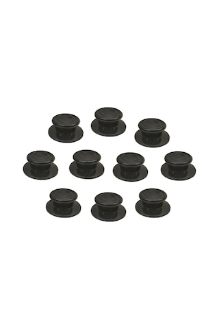 10 Adet Siyah Lüks Tencere Tava Sahan Cam Kapak Kulpu