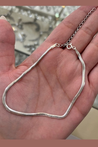 Gümüş 2,5mm Döküm Yassı Balık Sırtı Halhal
