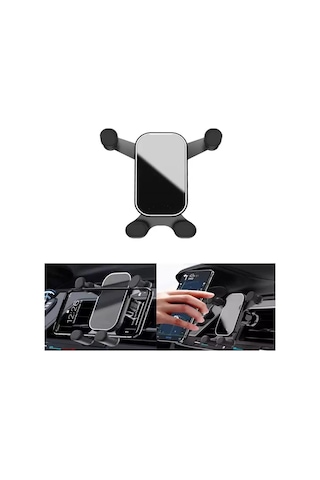 Araç İçi Telefon Tutucu Havalandırma Çıkışı Klipsli Car Holder Yatay Ve Dikey Kullanabilme Siyah