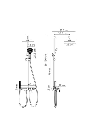 Fj-ss6157 Mat Füme Duş Ünitesi Füme