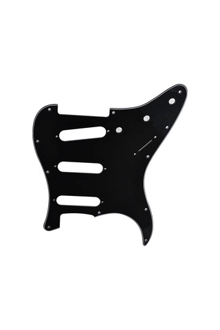 Stratocaster St Kasa Elektro Gitar Pickguard 3 Katmanlı 11 Delikli Düz Siyah