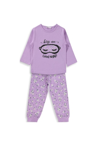 Civil Girls Çiçek Desenli 2-5 Yaş Pijama Takımı - Lila