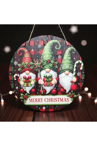 Yılbaşı Cüceleri Kapı Ve Duvar Süsü Merry Christmas 2 30x30