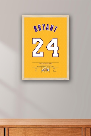 Kobe Bryant Forma Çerçeveli Tablo - Los Angeles Lakers Nba Posteri Tablo
