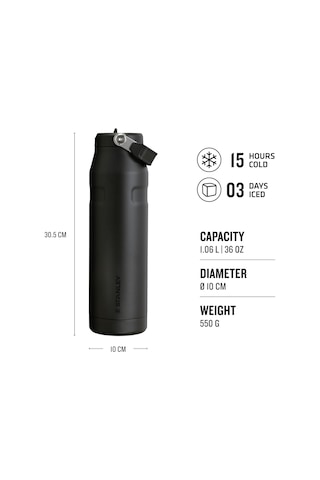 Stanley The Iceflow Flip Straw Pipetli Termos Bardak 1.06 L Siyah