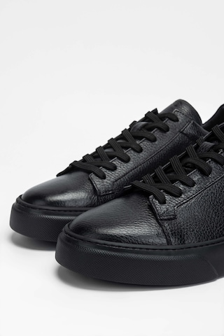 Tamer Tanca Erkek Hakiki Deri Siyah Sneakers & Spor Ayakkabı 04 2501 Erk Ayk Y23 Syh Tbn/syh Fltr Siyah