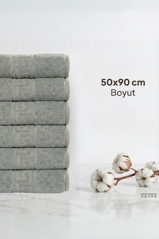 Mint Yeşili Greek El Havlusu - 50x90 Cm, 225 Gr, %100 Pamuk, Spa Ve Otel Havlusu, Günlük Kullanıma Uygun Yeşil