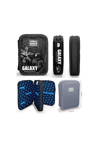 Coral High Siyah Galaxy Erkek Çocuk Okul Çantası Ve Organizer Kalemlik Seti - İlkokul Ve Ortaokul Siyah