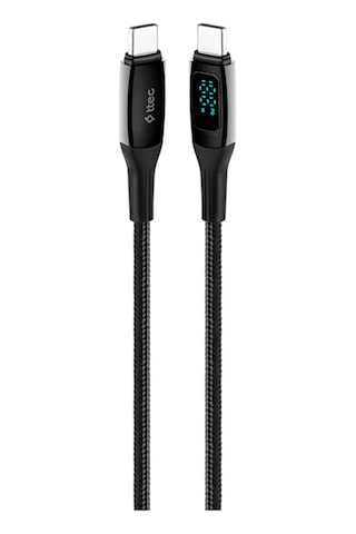 Ttec 2DK57S Alumicable Lcd USB-C – USB-C 100W PD/Qc 150 CM Hızlı Şarj/Data Kablosu Siyah