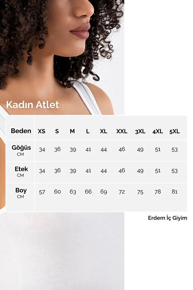 Erdem Kadın Ayaralanabilir İp Askılı Beyaz Atlet- 3'lü Paket -2115