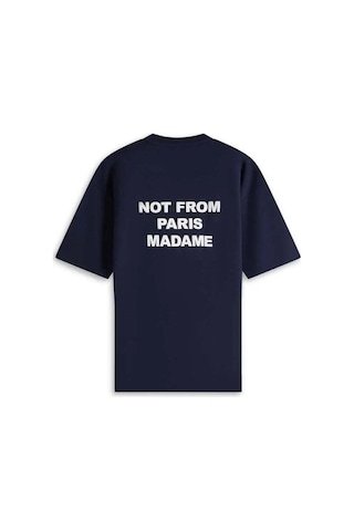 100% Pamuk Ile Üretilmiş 'not From Paris Madame' Slogan T-shirt - Şık Ve Rahat Lacivert