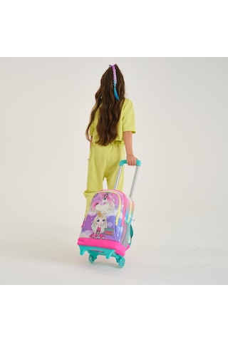 Coral High Kids Pembe Su Yeşili Unicornlu Kız Desenli Üç Bölmeli Çekçekli Okul Sırt Çantası 23933