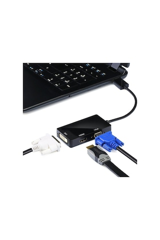 Mini Displayport To Hdmi Dvi Vga Çevirici Kablo Apple Uyumlu MacBook Görüntü