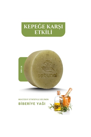 Sabunal Biberiye Sabunu 3 Adet - Saç ve Cilt İçin Arındırıcı Doğal Sabun