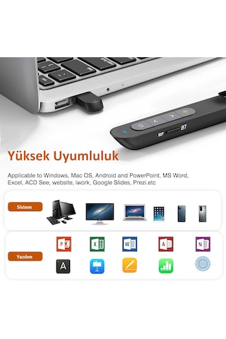 Kablosuz Lazerli Sunum Kumandası Çok Fonksiyonlu Lazer Pointer