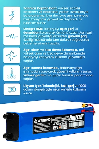 Lg Tüm Modellerle Uyumlu Scooter Batarya 36v 6000mah Eko Kapasite
