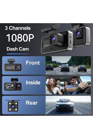 Samdoo 3 Yönlü 1080p Araç Kamerası: Geniş Açı, Gece Görüşü Ve Çarpma Kilitli Döngü Kayıt