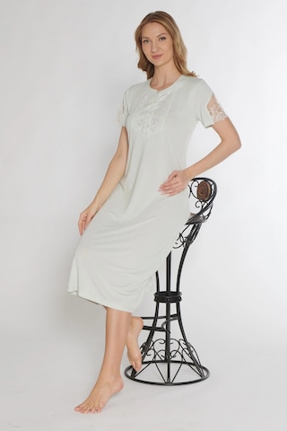 Klasik Dantel Detaylı Kısa Kollu Şık Zarif Gecelik Flz 38-30 Mint