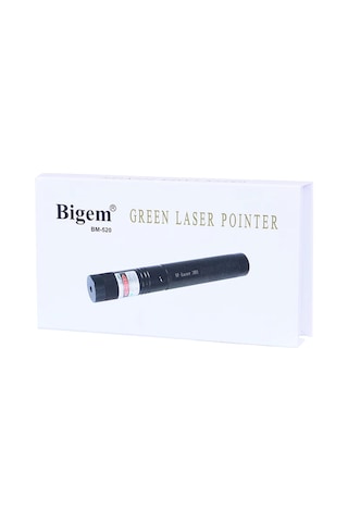 Şarjlı Yeşil Lazer Pointer 1000mw Bm-520 Açık Gri
