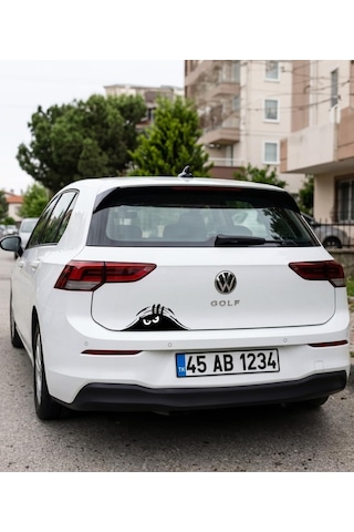 Tr Oto Sticker Siyah Peeking Monster Araba Sticker, Komik Göz Tasarımlı Vinil Çıkartma, Araç Gövde Dekorasyon Diğer