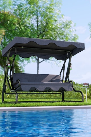 Yektahome Yekta Germiyan 3 Kişilik Bahçe Salıncağı Balkon Salıncak 200 Cm Gri