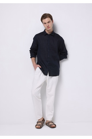 Colin's Colins Regular Fit Shirt Neck Düz Erkek Lacivert Uzun Kol Gömlek Cl1074493 Q1.v1 Nav Lacivert
