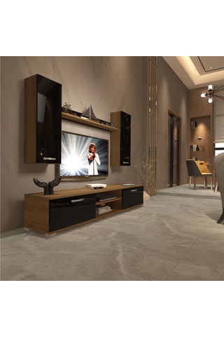 Decoraktiv Eko 7 Mdf Dvd Tv Ünitesi Tv Sehpası Pera - Siyah