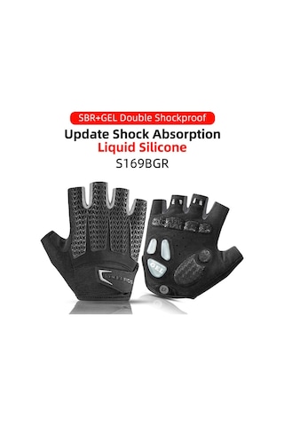 Rockbros S169b Bir Çift Yarım Parmak Bisiklet Eldiven Açık Nefes Alabilir Eldiven