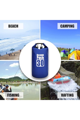 Wezone Su Gezi Ve Kamp İçin 30l Çift Askılı Pvc Su Geçirmez Sırt Çantası - Kano, Rafting, Yüzme İdeal