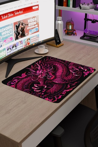 Ejderha Pembe V4 48x40 Xl Gaming Kauçuk Kaymaz Taban Mouse Pad Fare Altlığı