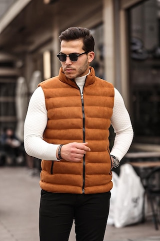 Mero Life Erkek Taba Nubuk Süet Şişme Yelek