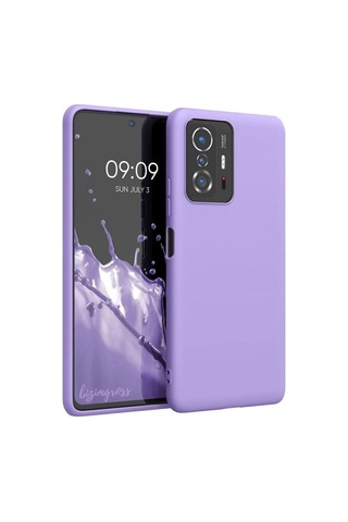 Xiaomi Mi 11t Kılıf Premium Silikon Telefon Kılıfı+tam Kaplayan Hayalet Ekran Koruyucu Cam Mor