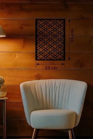 Geometrik Kafes Desenli Ahşap Duvar Tablosu - 25x35 Cm Lazer Kesim Dekoratif Pano Renkli