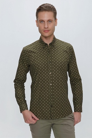 Efor G 1518 Slim Fit Haki Spor Gömlek Haki