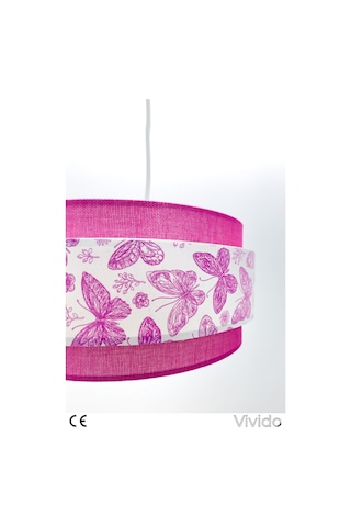 Dopia Pembe Kelebek Çocuk Odası Avize Pembe