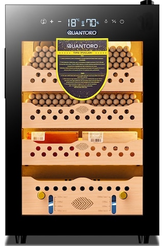 Quantoro Qcc-60 Elektronik Nemlendirme & Soğutmalı Siyah Puro Dolabı - Qtr-001