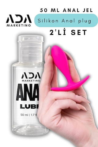 Ada Marketing 50 Ml Anal Kayganlaştırıcı Jel Ve Pembe Silikon Plug Seti