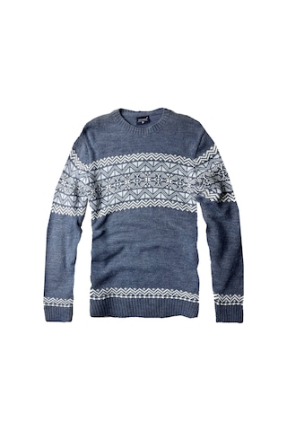 Luxry Bisiklet Yaka Yün Erkek Kazak--mavi Beyaz Dsn-- Mavi