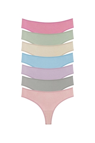 Sensu Kadın Fitilli Brazilian Tanga 7'li Paket Set Model-5 Model5