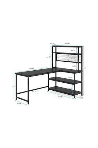 Siyah Çalışma Masası, 140 Cm Uzunluk, Ofis Ve Ev İçin Uygun 120x60