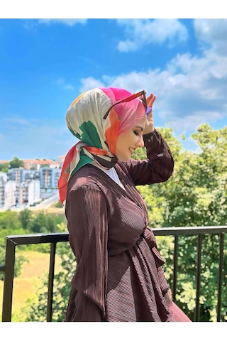 Moda Kaşmir Palet Desen Bambu Eşarp Siyah