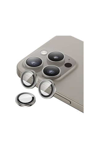 Apple iPhone 15 Pro Max Uyumlu Benks King Kong Corning Kamera Lens Koruyucu Gri