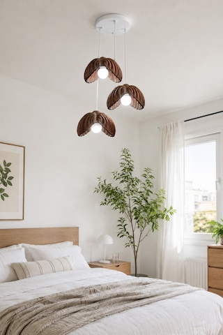 Lotus Çiçek Tasarım Üçlü Sarkıt Avize - Modern Tasarım Gece Lambası İç Dış Ortama Uygun - 25 Cm - Kahverengi Lotus Çiçek Tasarım Üçlü Sarkıt Avize - Modern Tasarım Gece Lambası İç Dış Ortama Uygun - 25 Cm - Kahverengi